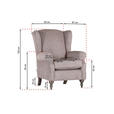 OHRENSESSEL Chenille Braun  - Braun/Grau, KONVENTIONELL, Holz/Textil (83/102/87cm) - Carryhome