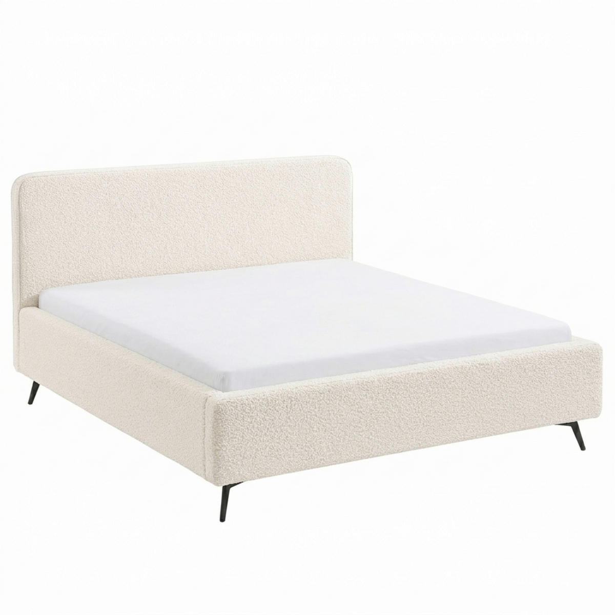 POLSTERBETT 200/200 cm,  in Creme,  - Creme/Schwarz, MODERN, Holz/Textil (200/200cm) - MID.YOU