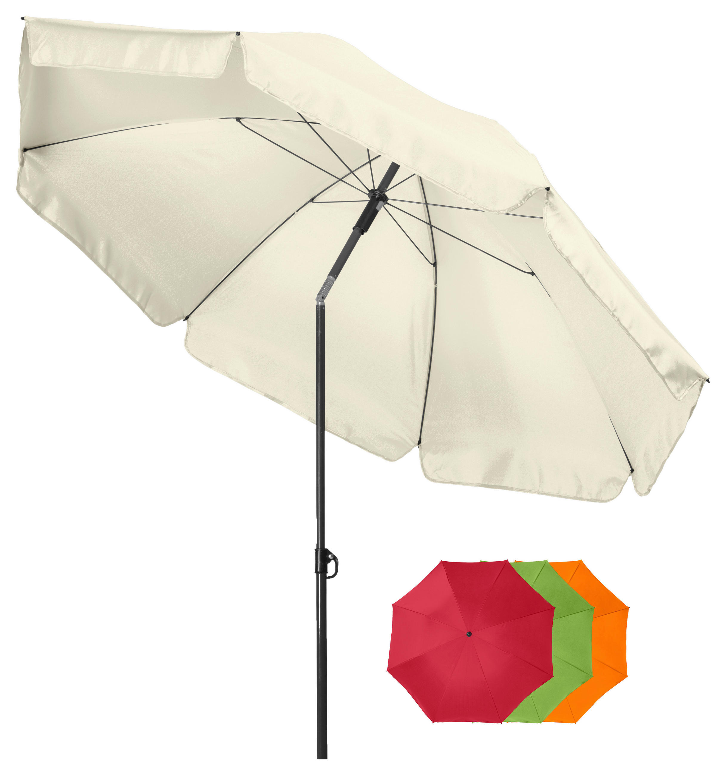 SLUNEČNÍK 180 cm - oranžová/zelená, Konvenční, kov/textil (180cm) - Doppler