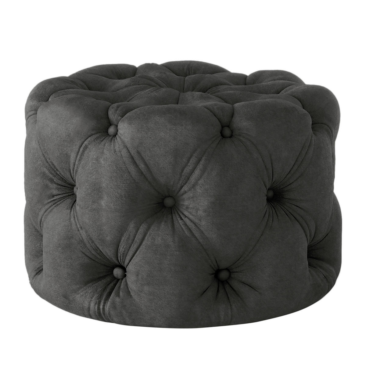 HOCKER in Textil Anthrazit  - Anthrazit/Schwarz, Design, Kunststoff/Textil (60/39/60cm) - P & B
