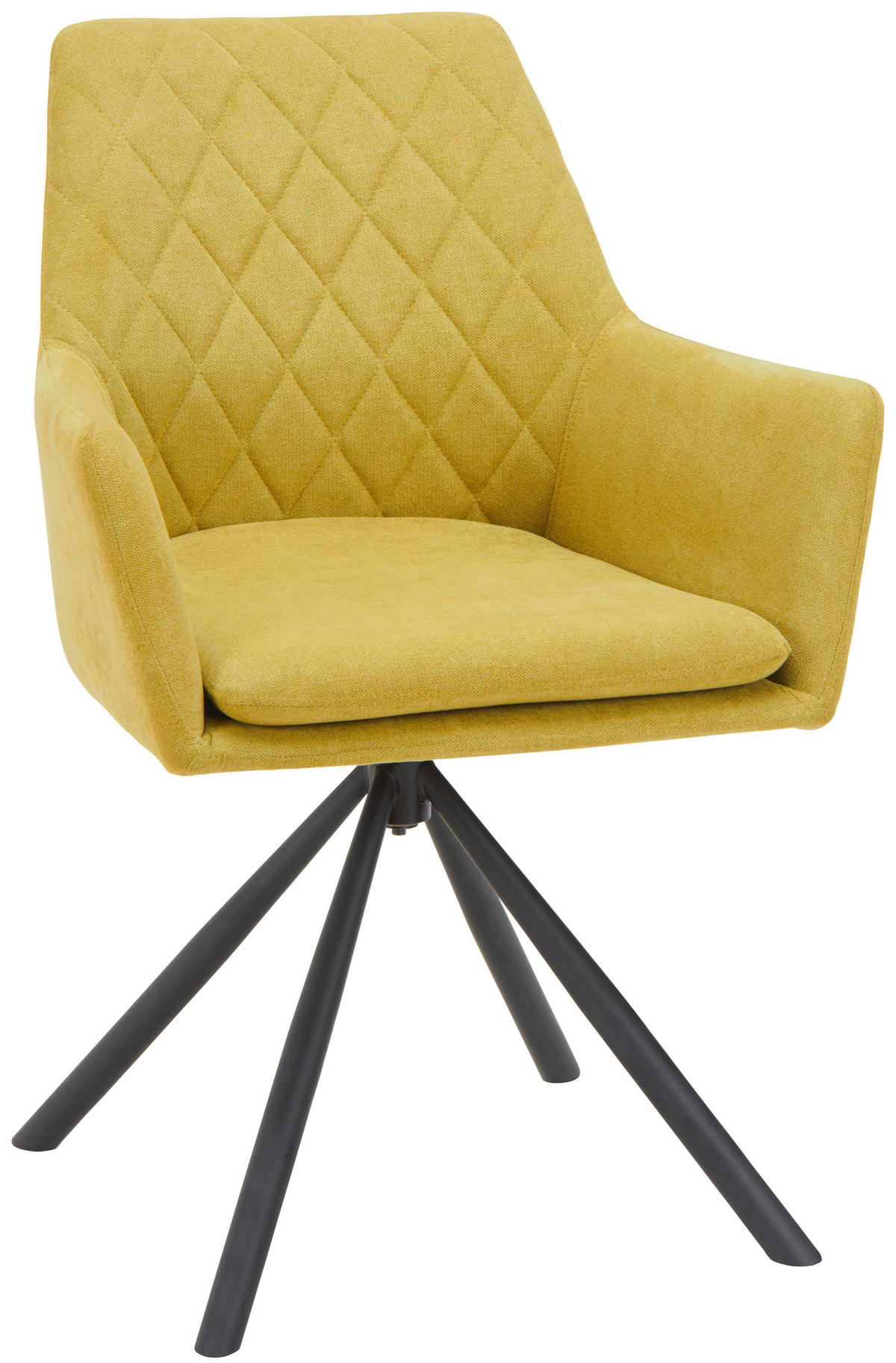 ARMLEHNSTUHL  in Eisen Webstoff  - Gelb/Schwarz, Design, Textil/Metall (62/88/61cm) - Hom`in
