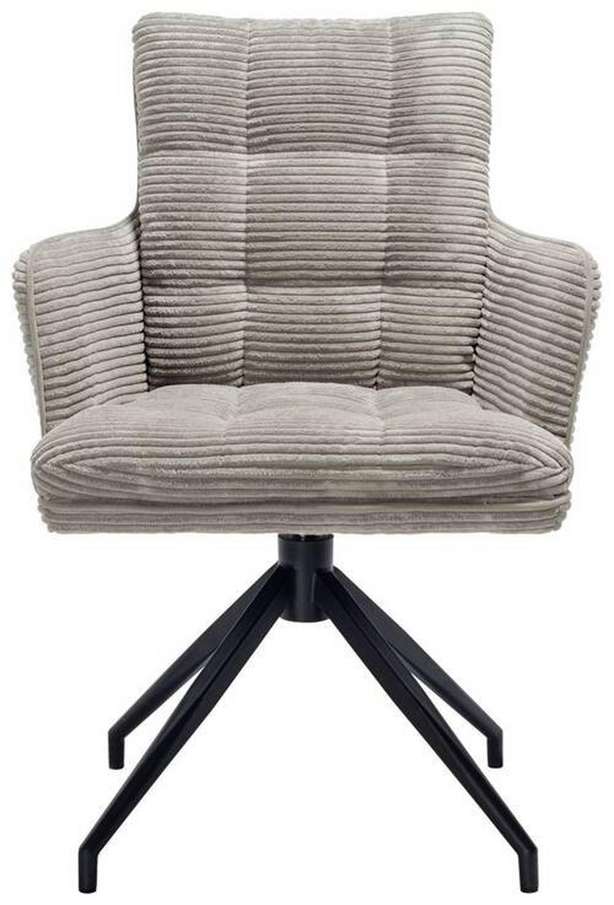 ARMLEHNSTUHL  in Eisen Cord  - Hellgrau/Schwarz, Design, Textil/Metall (66/89/64cm) - Stylife
