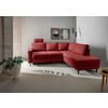 ECKSCHLAFSOFA in Chenille Rot  - Rot/Schwarz, MODERN, Holz/Textil (242/200cm) - Livetastic
