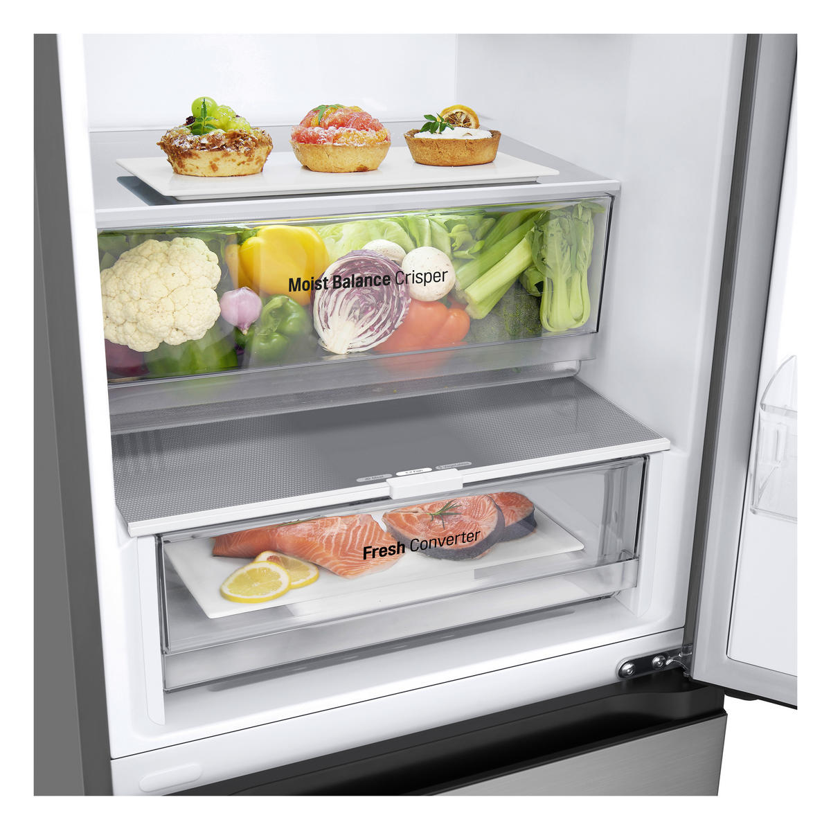 KÜHL-GEFRIER-KOMBINATION 59.5/186/67.5 cm GBV3100CPY  - Silberfarben, Trend, Glas/Kunststoff (59.5/186/67.5cm) - LG