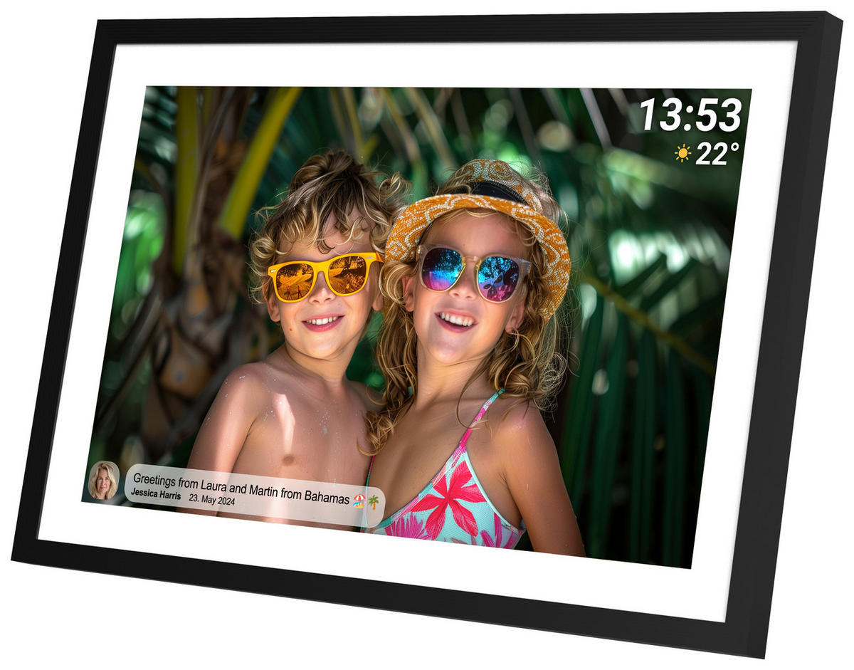 DIGITALER BILDERRAHMEN - Schwarz, Design, Kunststoff (26,2/18/2,7cm) - DENVER