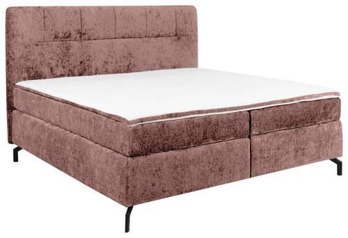 BOXSPRINGBETT 160/200 cm  in Weinrot  - Weinrot/Schwarz, Design, Textil/Metall (160/200cm) - Esposa