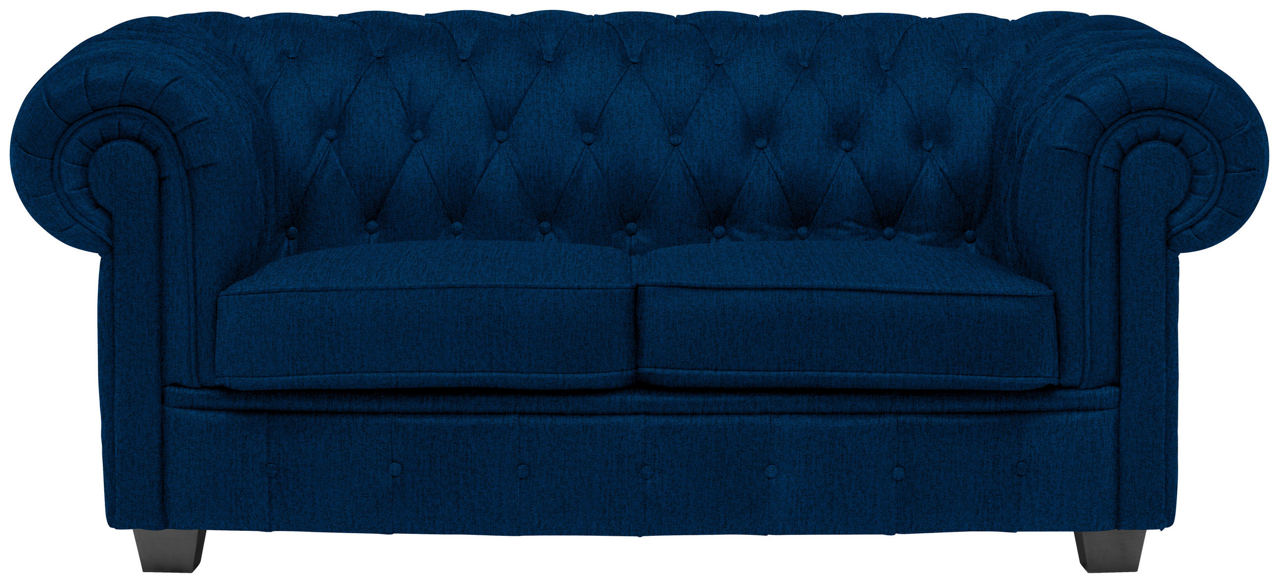 CHESTERFIELD-SOFA in Webstoff Blau  - Wengefarben/Blau, Lifestyle, Holz/Textil (180/76,5/96cm) - Landscape