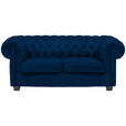 CHESTERFIELD-SOFA Webstoff Blau  - Wengefarben/Blau, LIFESTYLE, Holz/Textil (180/76,5/96cm) - Landscape