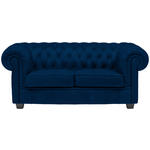 CHESTERFIELD-SOFA in Webstoff Blau  - Wengefarben/Blau, LIFESTYLE, Holz/Textil (180/76,5/96cm) - Landscape