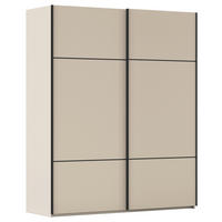 SCHWEBETÜRENSCHRANK 181/223/68 cm 2-türig Champagner  - Champagner/Schwarz, KONVENTIONELL, Holzwerkstoff/Metall (181/223/68cm) - Novel