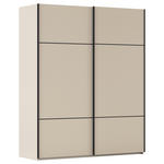 SCHWEBETÜRENSCHRANK  in Champagner  - Champagner/Schwarz, KONVENTIONELL, Holzwerkstoff/Metall (181/223/68cm) - Novel