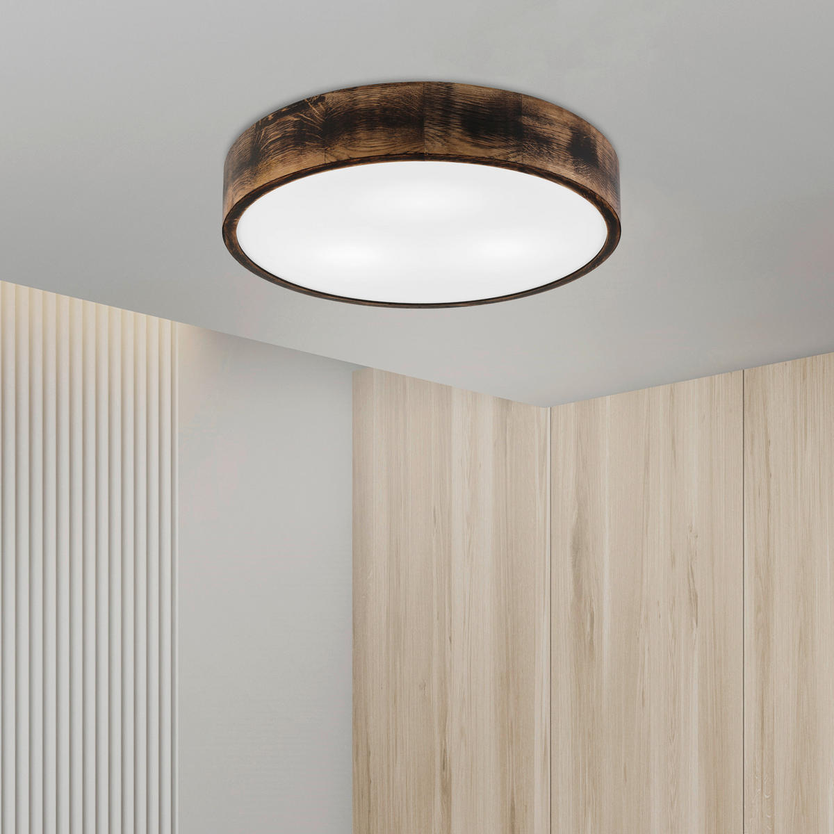 DECKENLEUCHTE Eveline 47/8 cm  - Alteiche, Design, Holz (47/8cm)