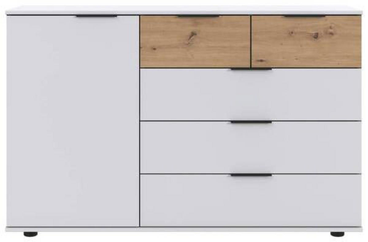 SIDEBOARD  in 130/83/41 cm  - Eichefarben/Schwarz, Design, Holzwerkstoff/Kunststoff (130/83/41cm) - MID.YOU