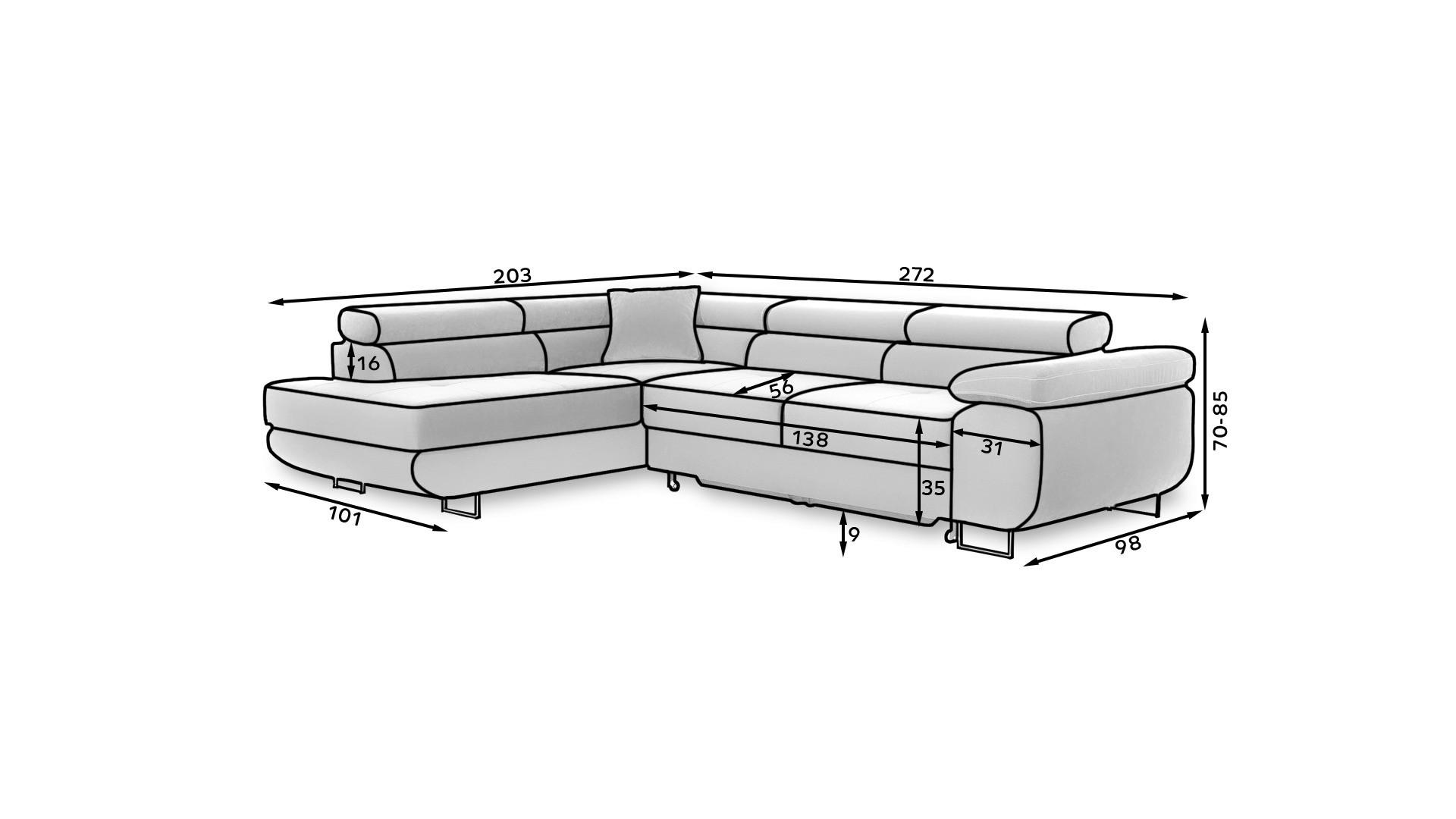 Thumbnail - Mid.you Ecksofa, Grau, Schwarz, Textil, 4-Sitzer, 272x203 cm, Made in EU, Wohnzimmer, Sofas & Couches, Wohnlandschaften