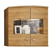 HÄNGEVITRINE in Eichefarben, Schieferfarben - Schieferfarben/Eichefarben, KONVENTIONELL, Glas/Holzwerkstoff (80/80/40cm) - Xora