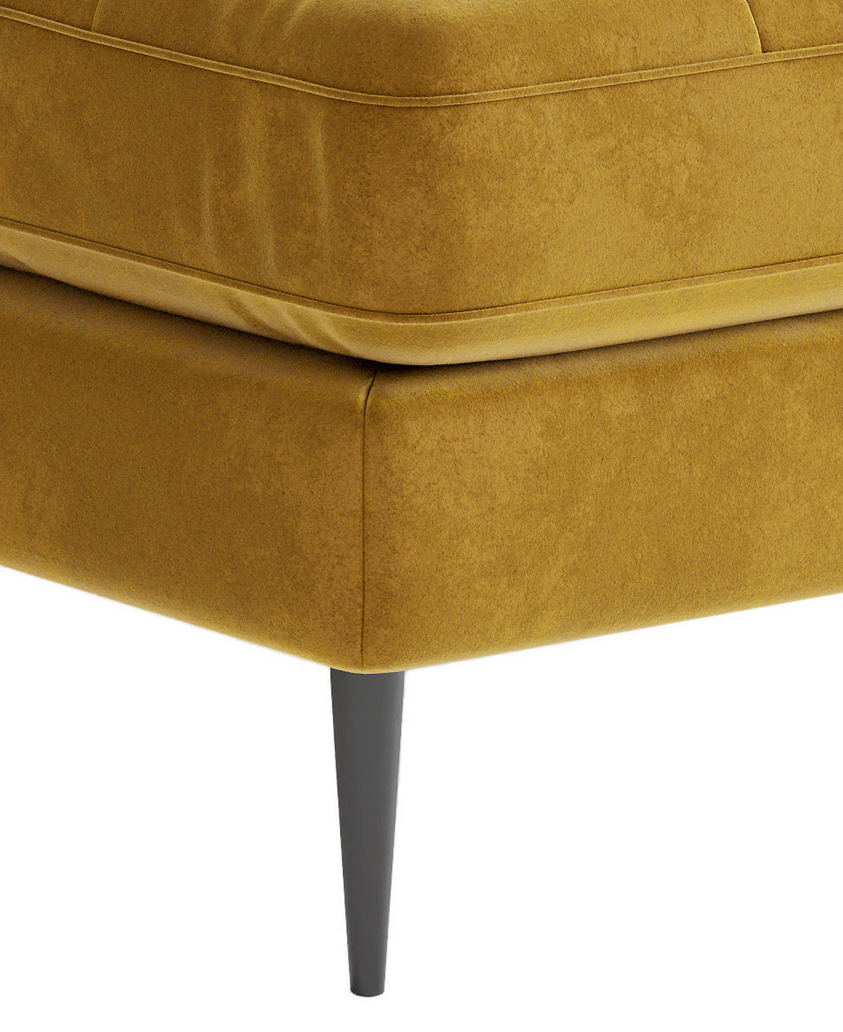 ECKSOFA Scott Senfgelb Flachgewebe  - Edelstahlfarben/Gelb, Design, Textil/Metall (205/259cm) - Livetastic