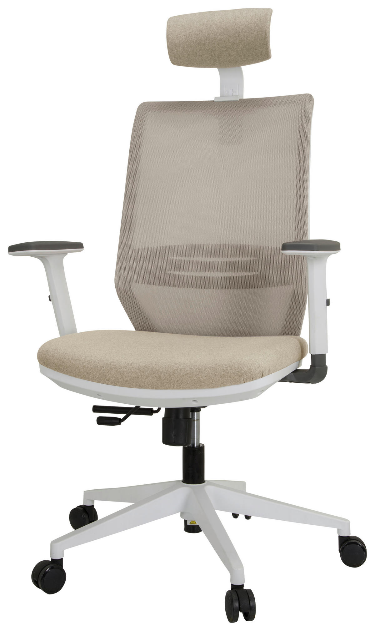 DREHSTUHL Netzbespannung, Flachgewebe Beige, Weiß  - Beige/Weiß, Basics, Kunststoff/Textil (70/117/62cm) - MID.YOU