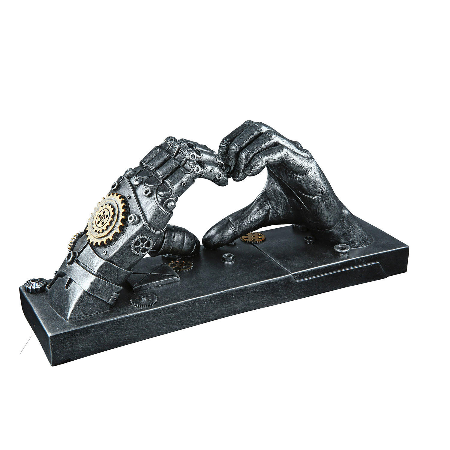 XXXLutz Skulptur Steampunk Hand Silber 35x16x9.5 cm