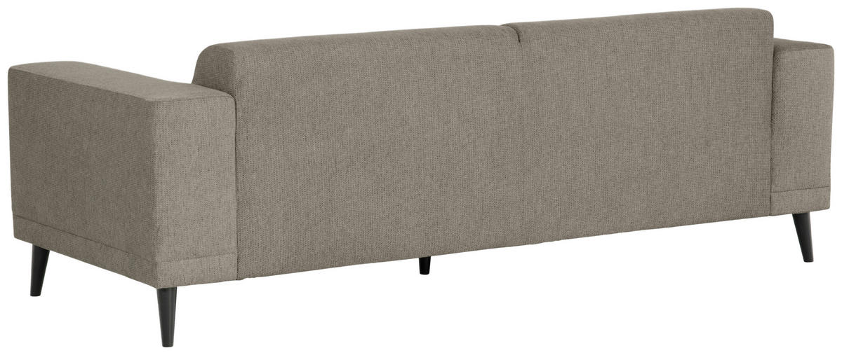 3-SITZER-SOFA in Webstoff Taupe  - Taupe/Schwarz, Design, Holz/Textil (218/77/93cm) - MID.YOU