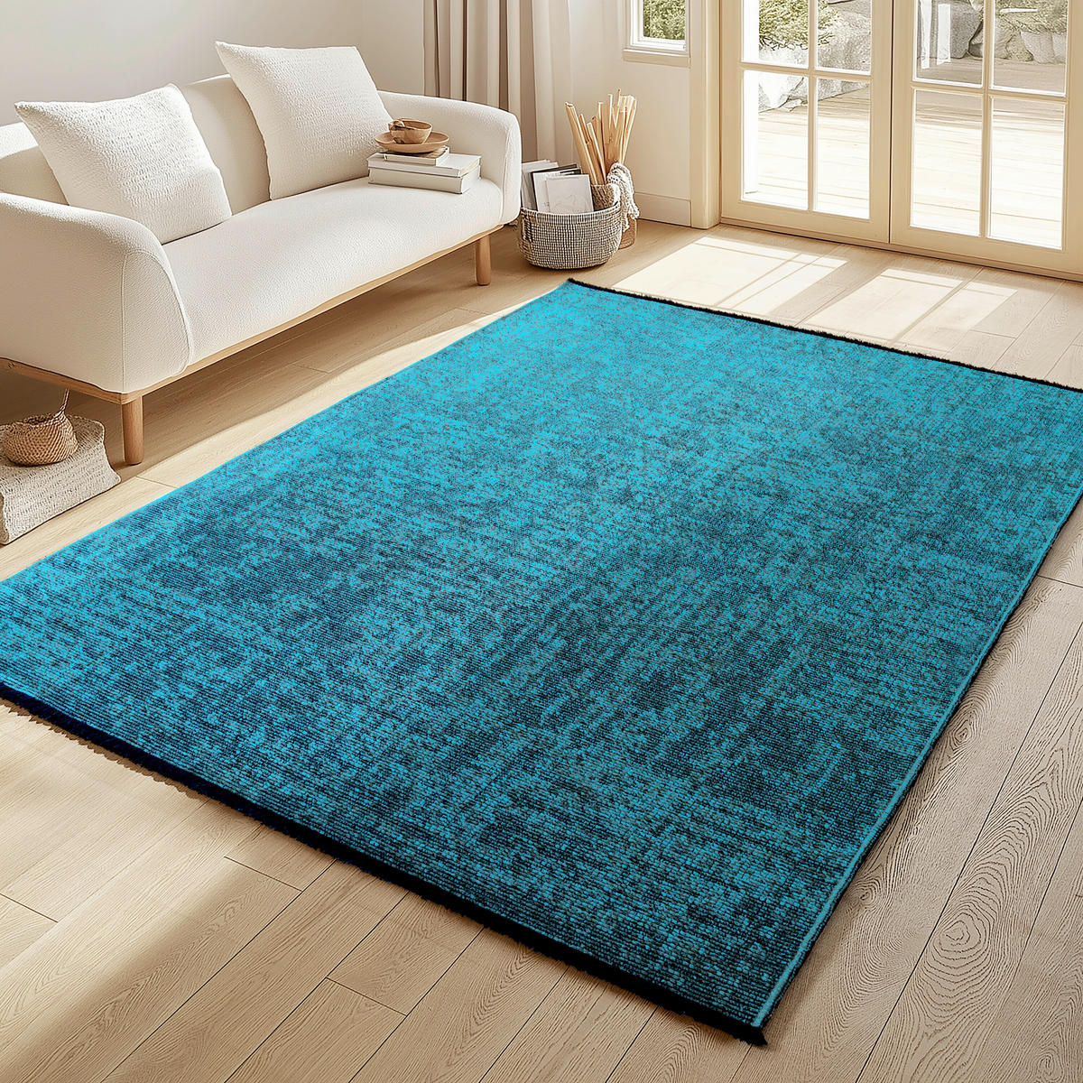 FLACHWEBETEPPICH 120/170 cm Space Blau  - Blau, Basics, Textil (120/170cm) - Novel