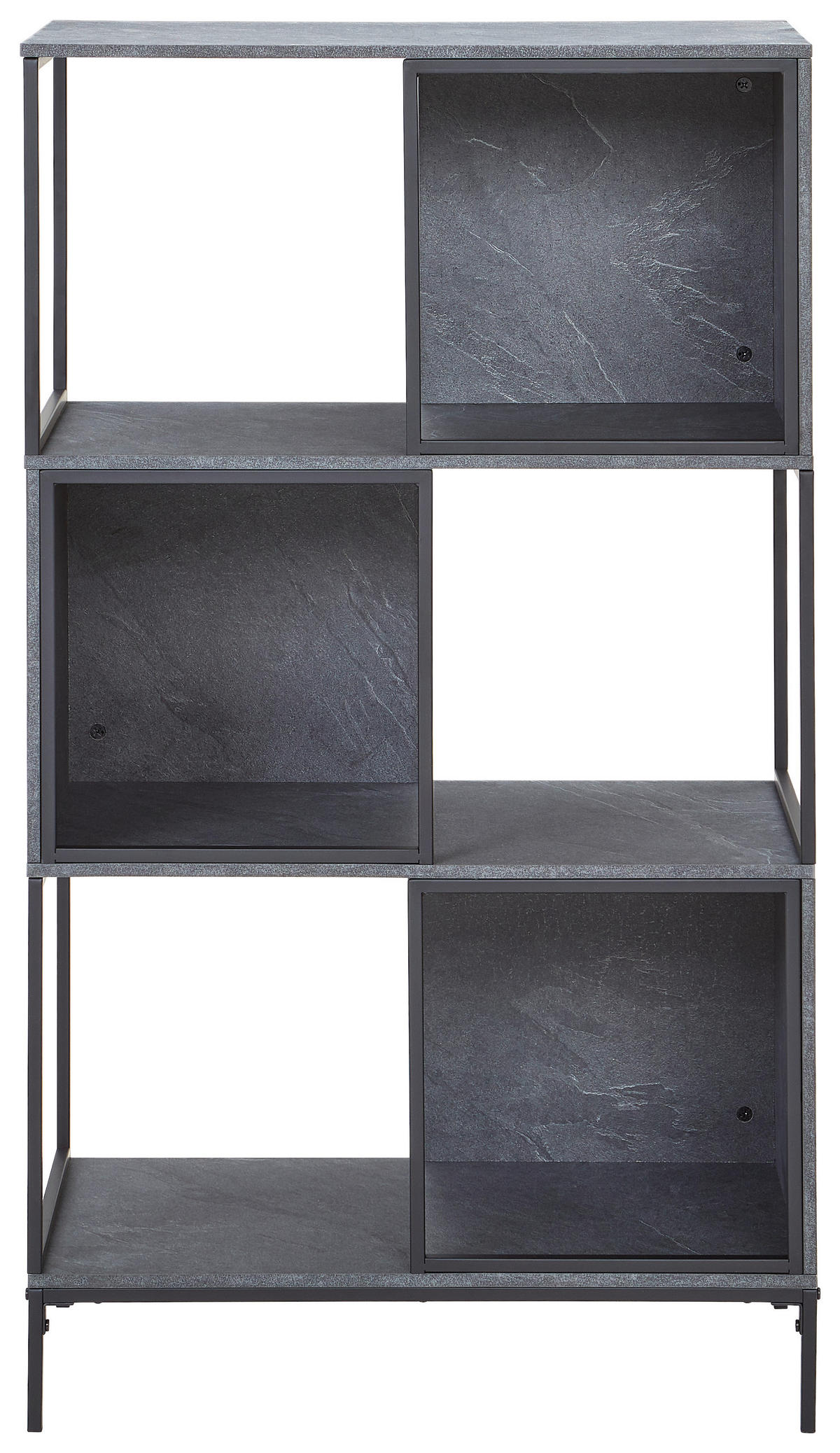 ETAJERĂ  70/122/35 cm gri, negru  - negru/gri, Modern, metal/material pe bază de lemn (70/122/35cm) - PBJ