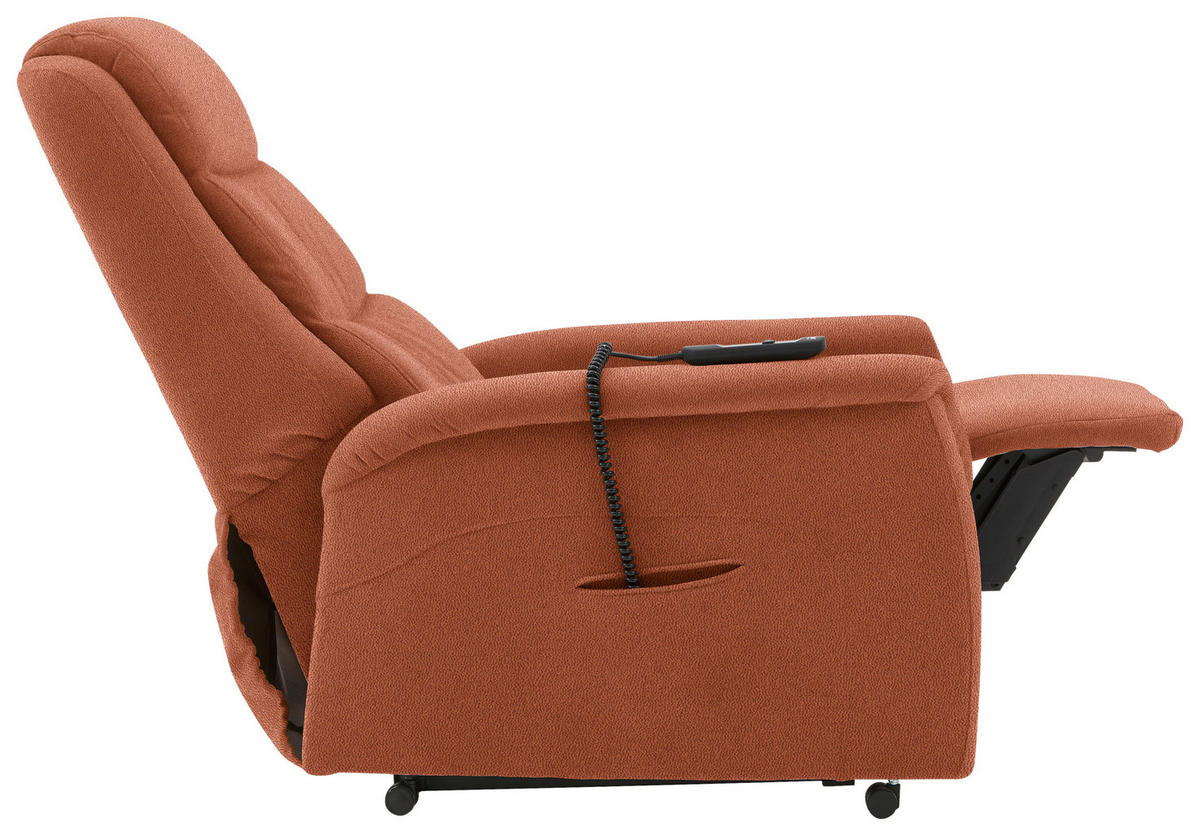 FERNSEHSESSEL in Mikrofaser Rostfarben  - Rostfarben/Schwarz, KONVENTIONELL, Kunststoff/Textil (70/107/88cm) - Valdera