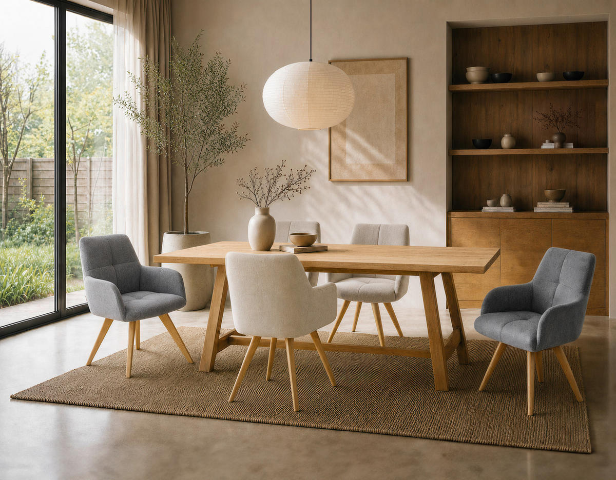 MATBORD 220/100/75 cm massivt trä  trä rektangulär vildek  - vildek, Romantik / Lanthus, trä (220/100/75cm) - Linea Natura
