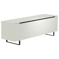 LOWBOARD Schwarz, Weiss  160/51/45 cm  - Weiss/Schwarz, Design, Glas/Holzwerkstoff (160/51/45cm) - Moderano