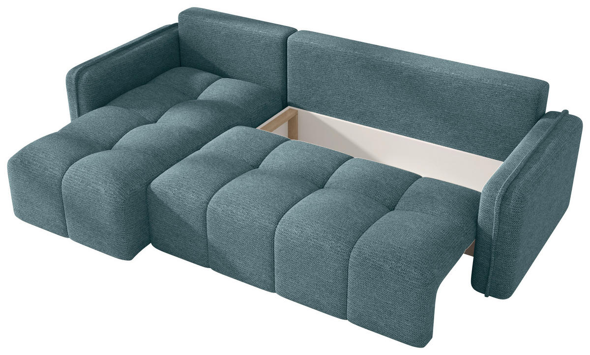 ECKSOFA  in Flachgewebe Mintgrün  - Schwarz/Mintgrün, MODERN, Kunststoff/Textil (142/240cm) - Carryhome
