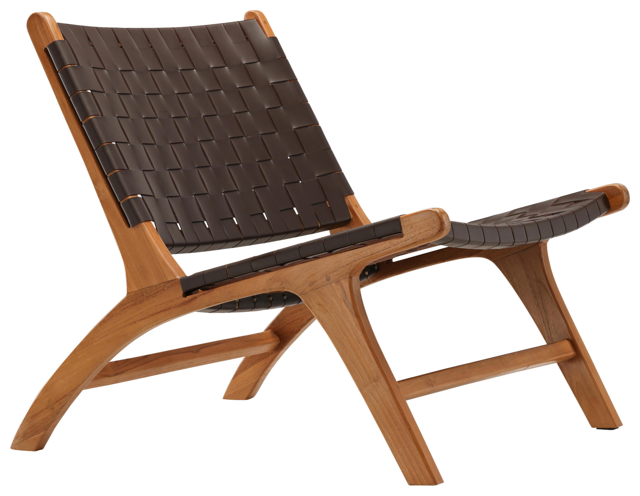 SESSEL in Lederlook (vegan) Braun  - Braun, Design, Holz/Textil (65/69/77cm) - Livetastic