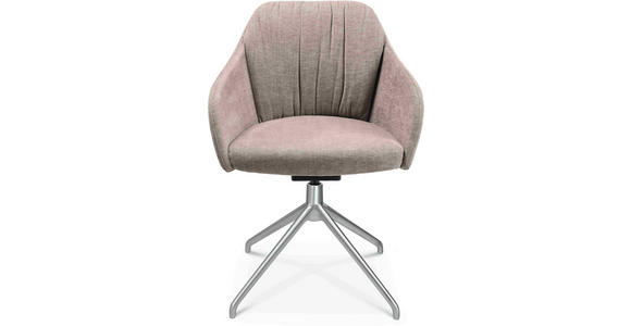 ARMLEHNSTUHL  in Aluminium Velours  - Ecru/Alufarben, Design, Textil/Metall (58/81,5-84,5/60cm) - Johann Jakob