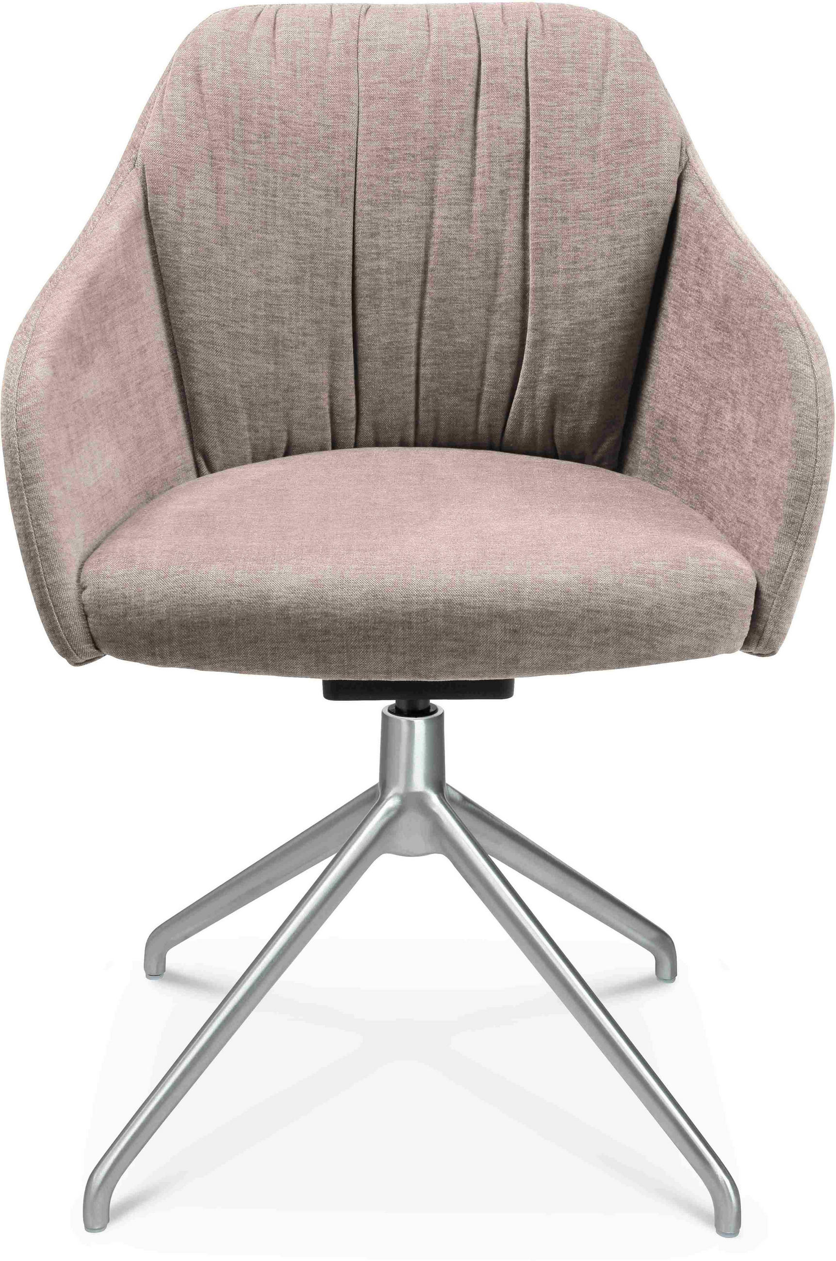 ARMLEHNSTUHL in Aluminium Velours - Ecru/Alufarben, Design, Textil/Metall (58/81,5-84,5/60cm) - Johann Jakob