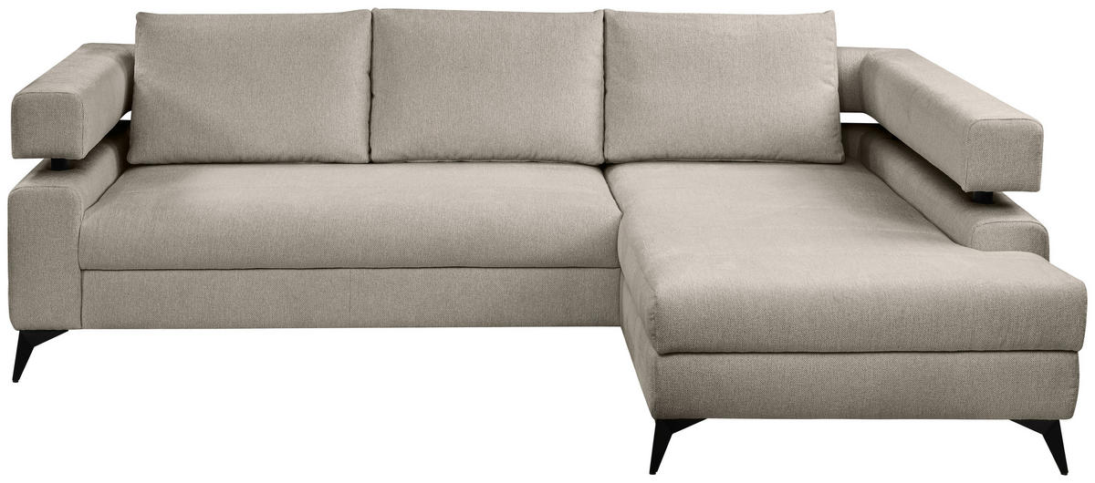 ROHOVÁ SEDAČKA, textil,  - černá, Konvenční, kov/textil (265/184cm) - Hom`in