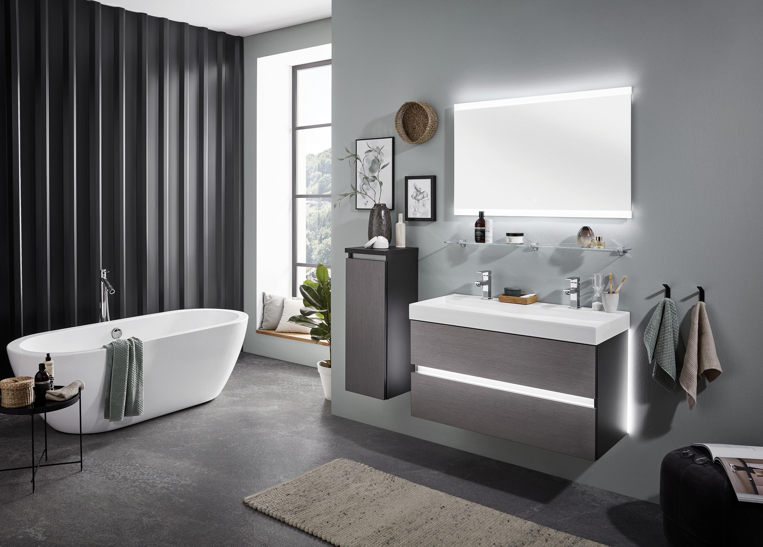 BADEZIMMERSPIEGEL 100/64/2,8 cm  - LIFESTYLE, Glas (100/64/2,8cm) - Dieter Knoll