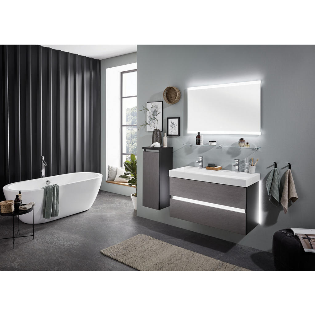 Thumbnail - Dieter Knoll Badezimmerregal, Glas, 100x0.8x13 cm, Made in Germany, hängend, Badezimmer, Badezimmerregale, Badregale