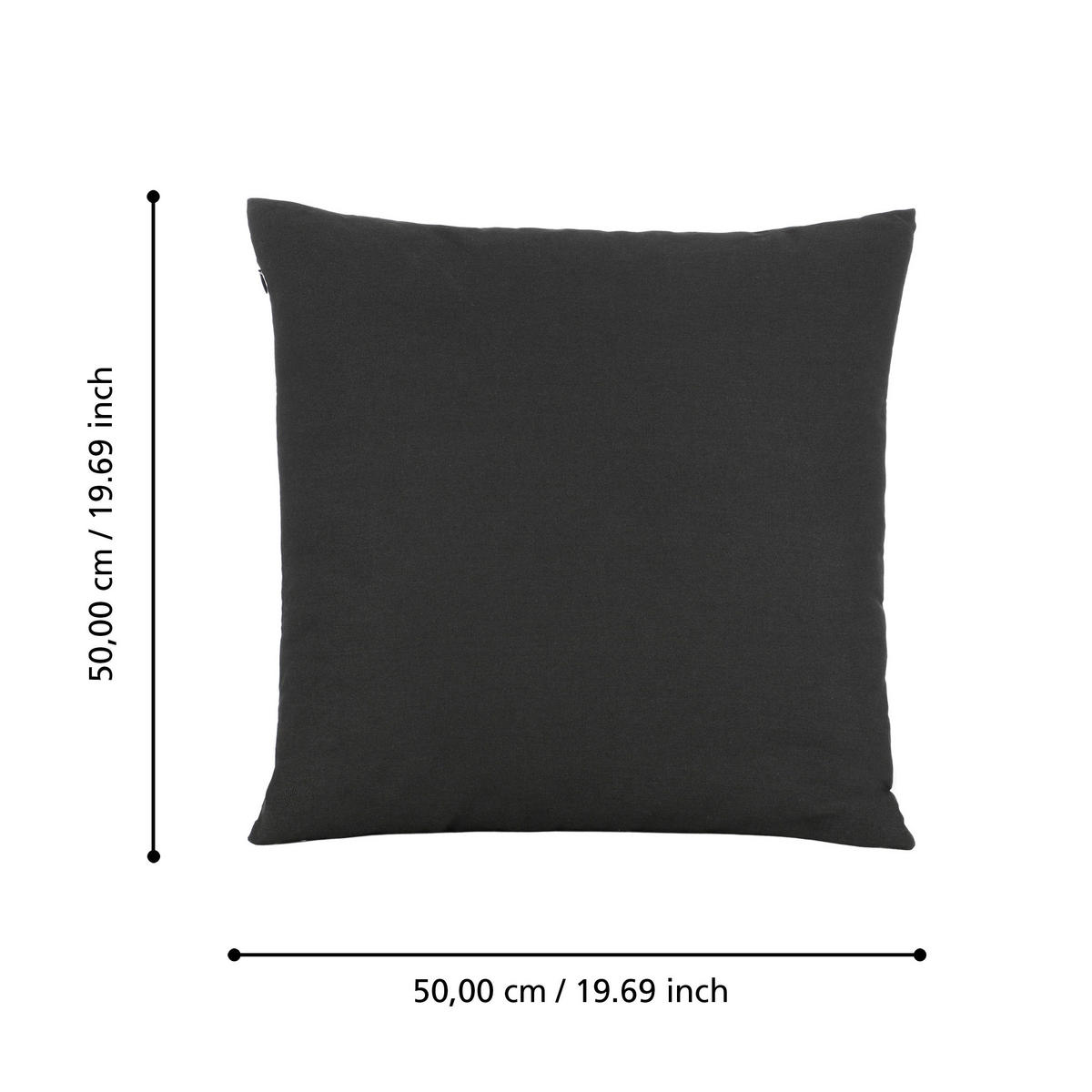 ZIERKISSEN  50/50 cm   - Schwarz, Basics, Textil (50/50cm) - Eglo