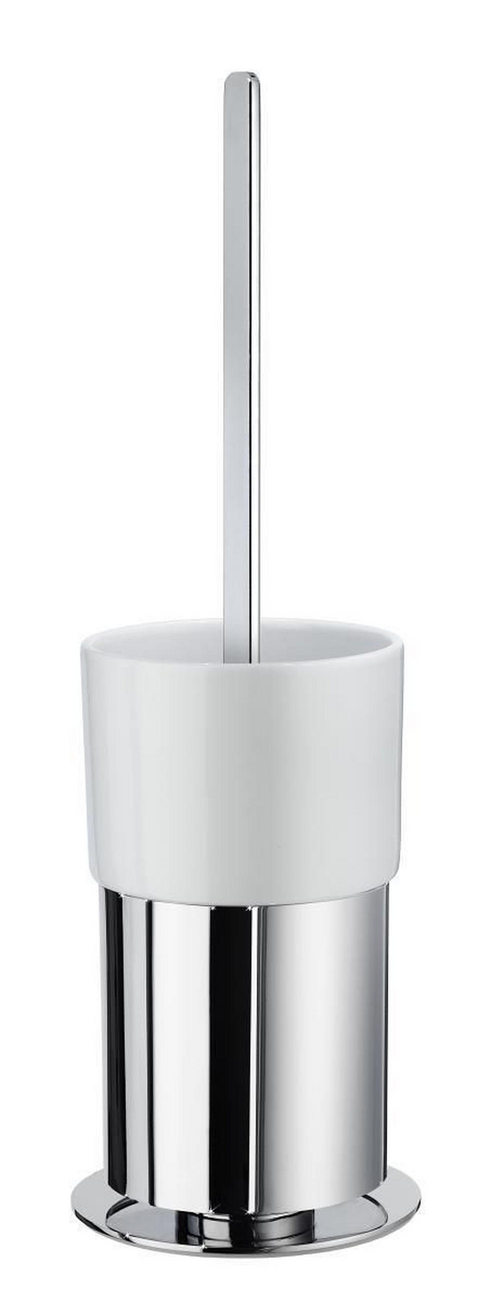 WC-BÜRSTE in Metall, Glas    - Chromfarben/Weiss, Basics, Glas/Metall (10/41,5/10cm) - Smedbo