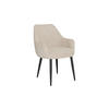 STOL bouclé  - beige/svart, Design, metall/trä (60/84/64,5cm) - Best Price