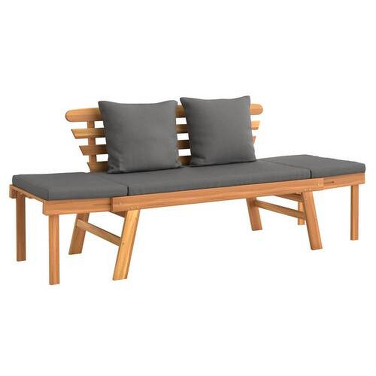 Bancă De Grădină - culoare lemn acacia/gri, Basics, lemn/textil (198/78/68cm) - Ambia Garden