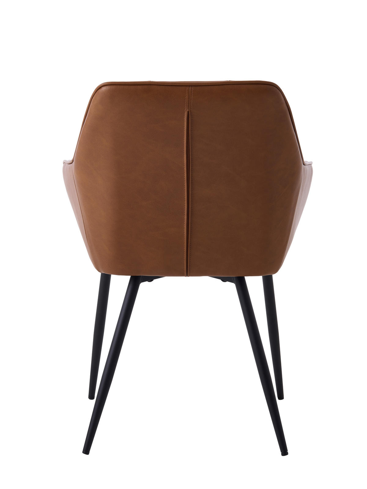 ARMLEHNSTUHL-SET 2 Stück  in Lederlook  - Cognac/Schwarz, MODERN, Textil/Metall (58/84/59,5cm) - Livetastic