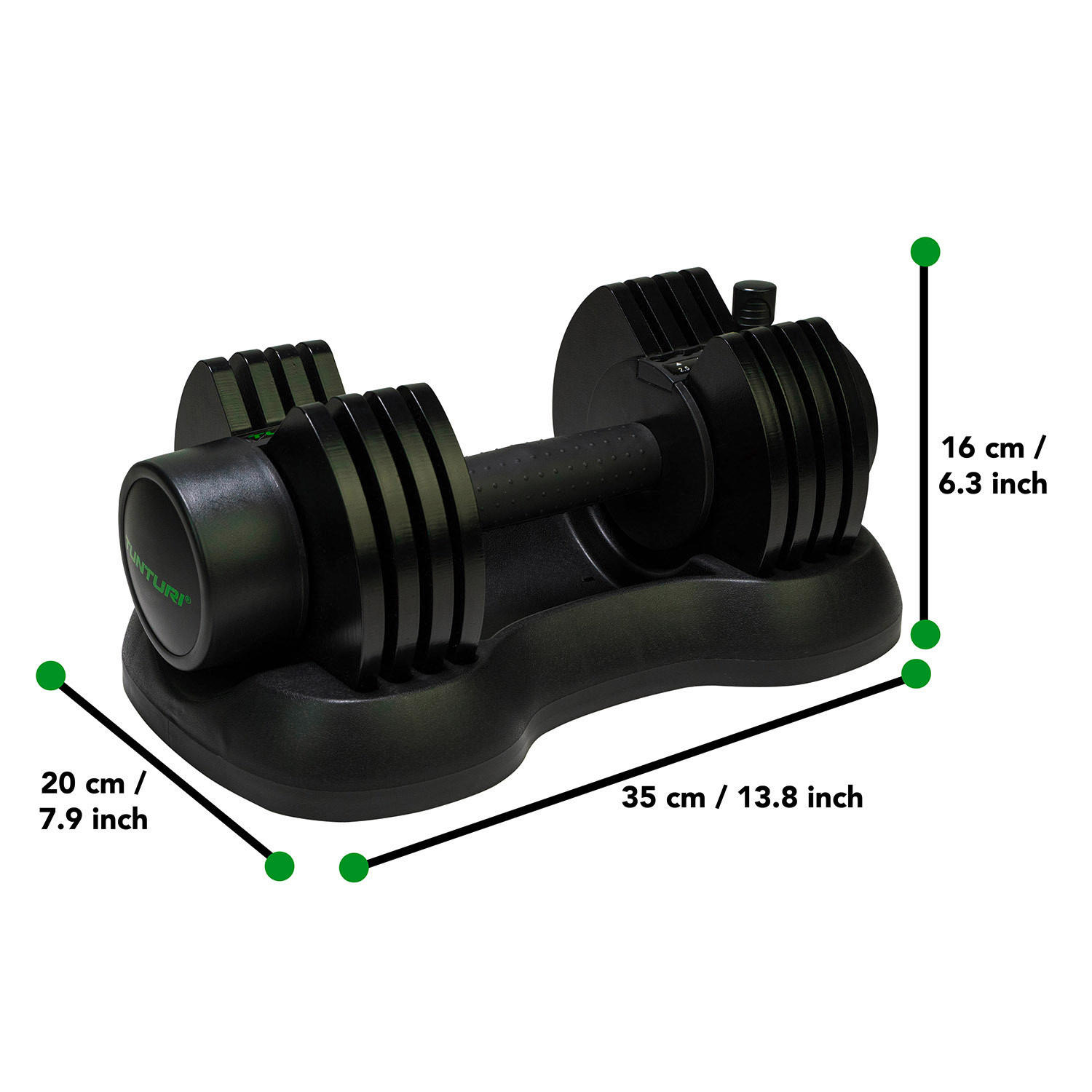 KOMPAKTHANTEL  - Schwarz, KONVENTIONELL, Metall (36/20/15cm)