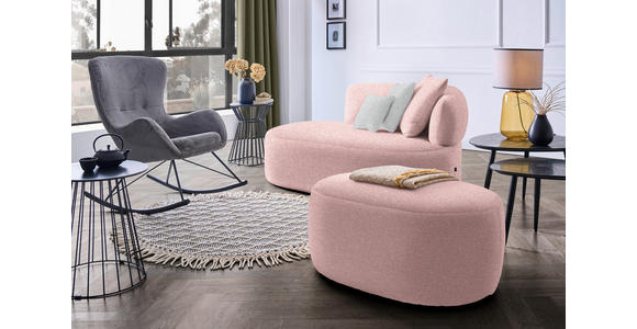 RÉCAMIERE  in Flachgewebe Grau, Altrosa  - Schwarz/Altrosa, MODERN, Kunststoff/Textil (166/86/105cm) - Hom`in