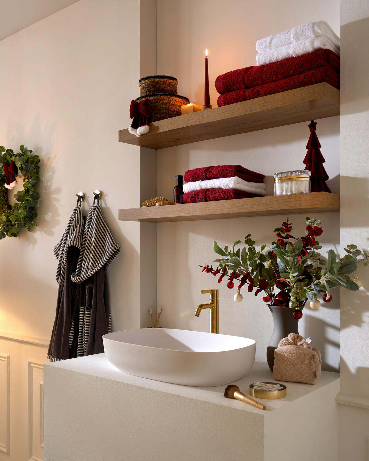 BADETUCH Bordeaux 80/190 cm  - Bordeaux, Natur, Textil (80/190cm) - Bio:Vio