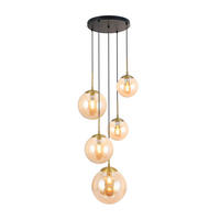 HÄNGELEUCHTE 44,5/120 cm  - Goldfarben/Bernsteinfarben, Trend, Glas/Metall (44,5/120cm) - Novel