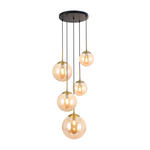 HÄNGELEUCHTE 44,5/120 cm  - Goldfarben/Bernsteinfarben, Trend, Glas/Metall (44,5/120cm) - Novel