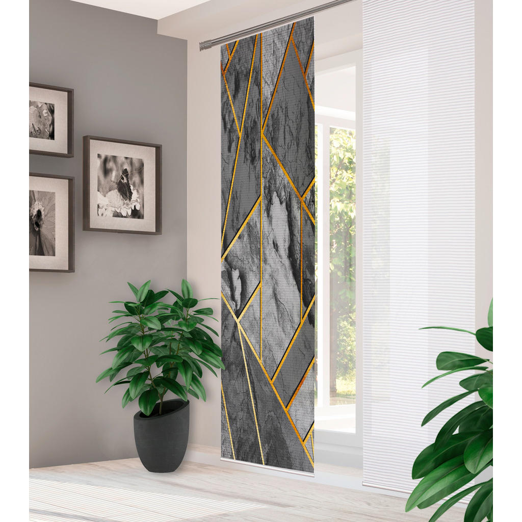 Thumbnail - Xxxl Flächenvorhang Signum, Grau, Textil, Abstraktes, 60x245 cm, mit Paneelwagen, Wohntextilien, Gardinen & Vorhänge, Sc...