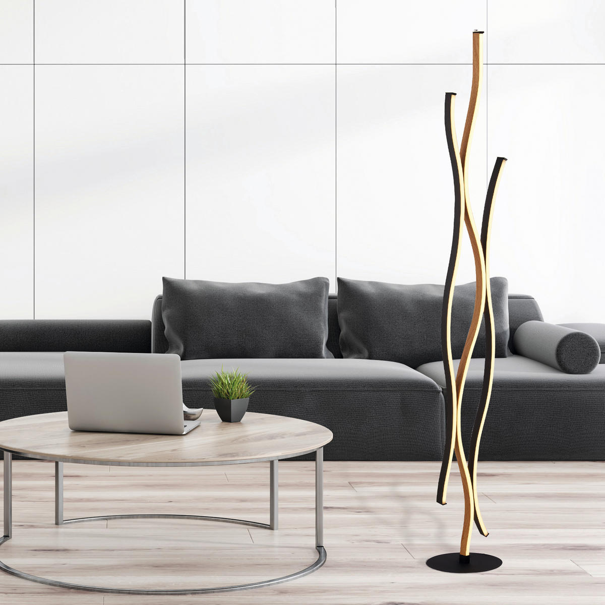 LED-STEHLEUCHTE 20/138.5 cm    - Schwarz, Design, Kunststoff/Metall (20/138.5cm)
