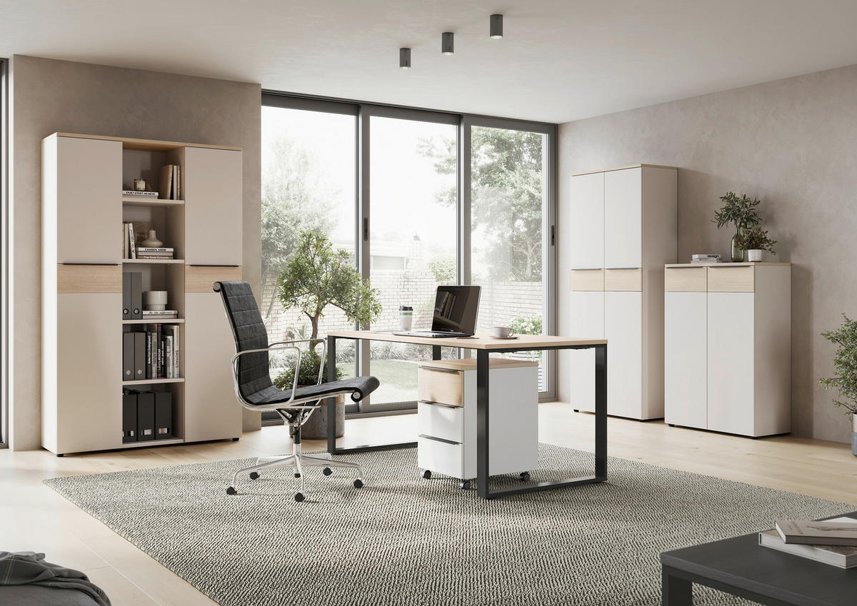 AKTENSCHRANK 80/120/40 cm  - Kaschmir/Eichefarben, Design, Holzwerkstoff (80/120/40cm) - Germania