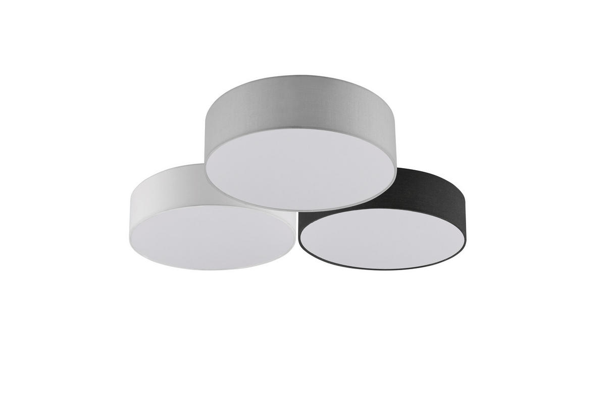 LED-DECKENLEUCHTE  64,5/14 cm    - Weiss/Schwarz, Basics, Textil/Metall (64,5/14cm) - Trio Leuchten