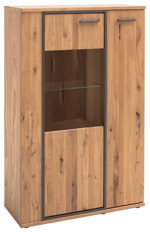 HIGHBOARD 90/142/37 cm  in Anthrazit, Eichefarben  - Eichefarben/Anthrazit, KONVENTIONELL, Glas/Holz (90/142/37cm) - Landscape